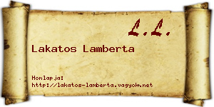 Lakatos Lamberta névjegykártya
